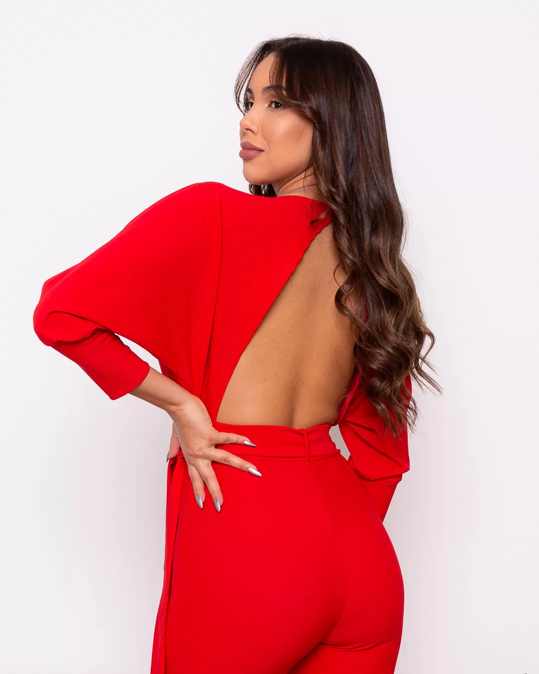 Miss Misses - Red Bat Sleeve Miss Misses jumpsuit - 18910VERMELHO Miss Misses - Red Bat Sleeve Miss Misses jumpsuit - 18910VERMELHO
