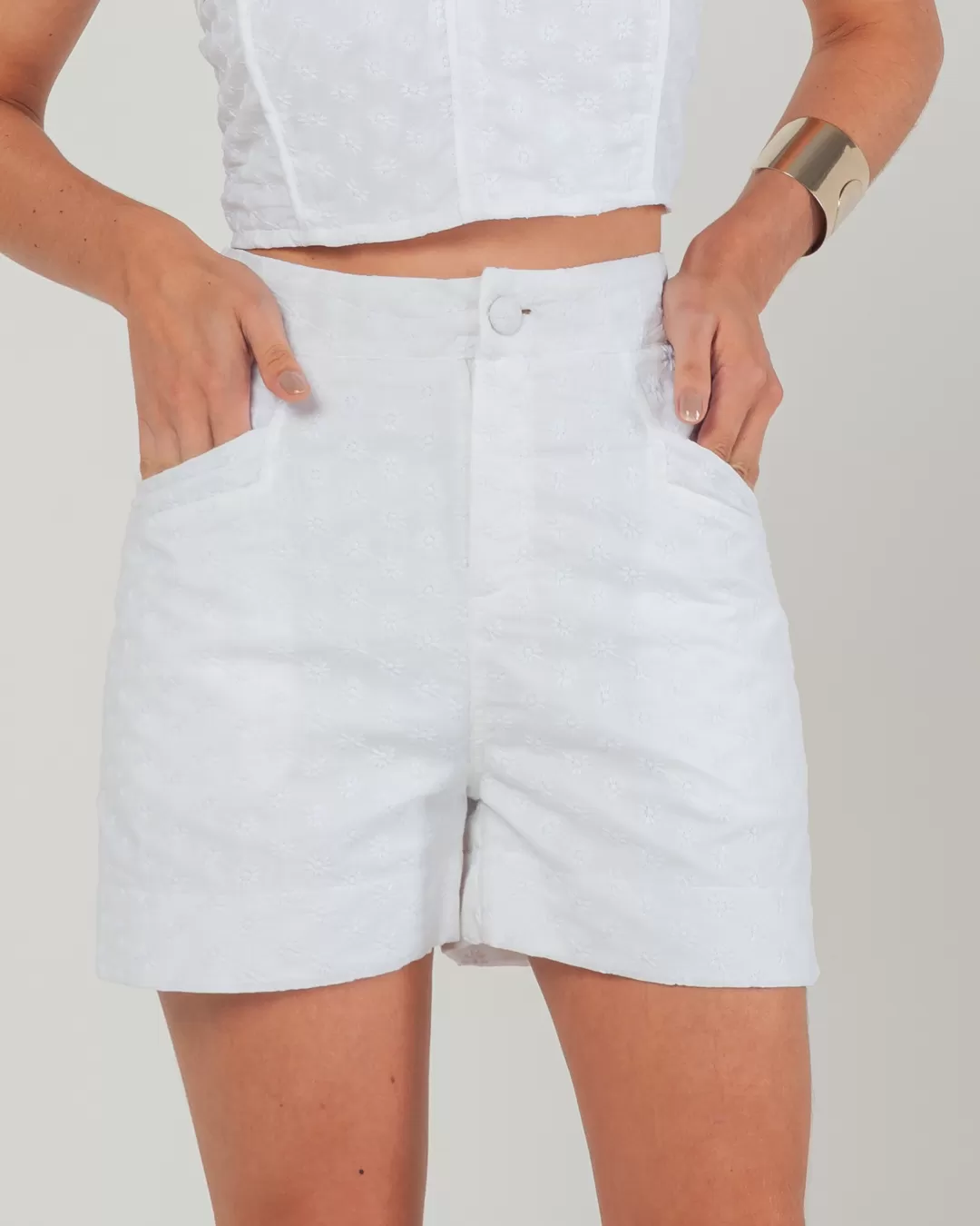 Miss Misses - Short Miss Misses Laise With Pockets White - 54077BRANCO Miss Misses - Short Miss Misses Laise With Pockets White - 54077BRANCO