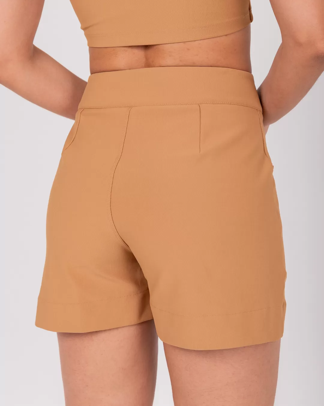 Miss Misses - Short Miss Misses With Pocket and Caramel Button - 54048BEGE Miss Misses - Short Miss Misses With Pocket and Caramel Button - 54048BEGE