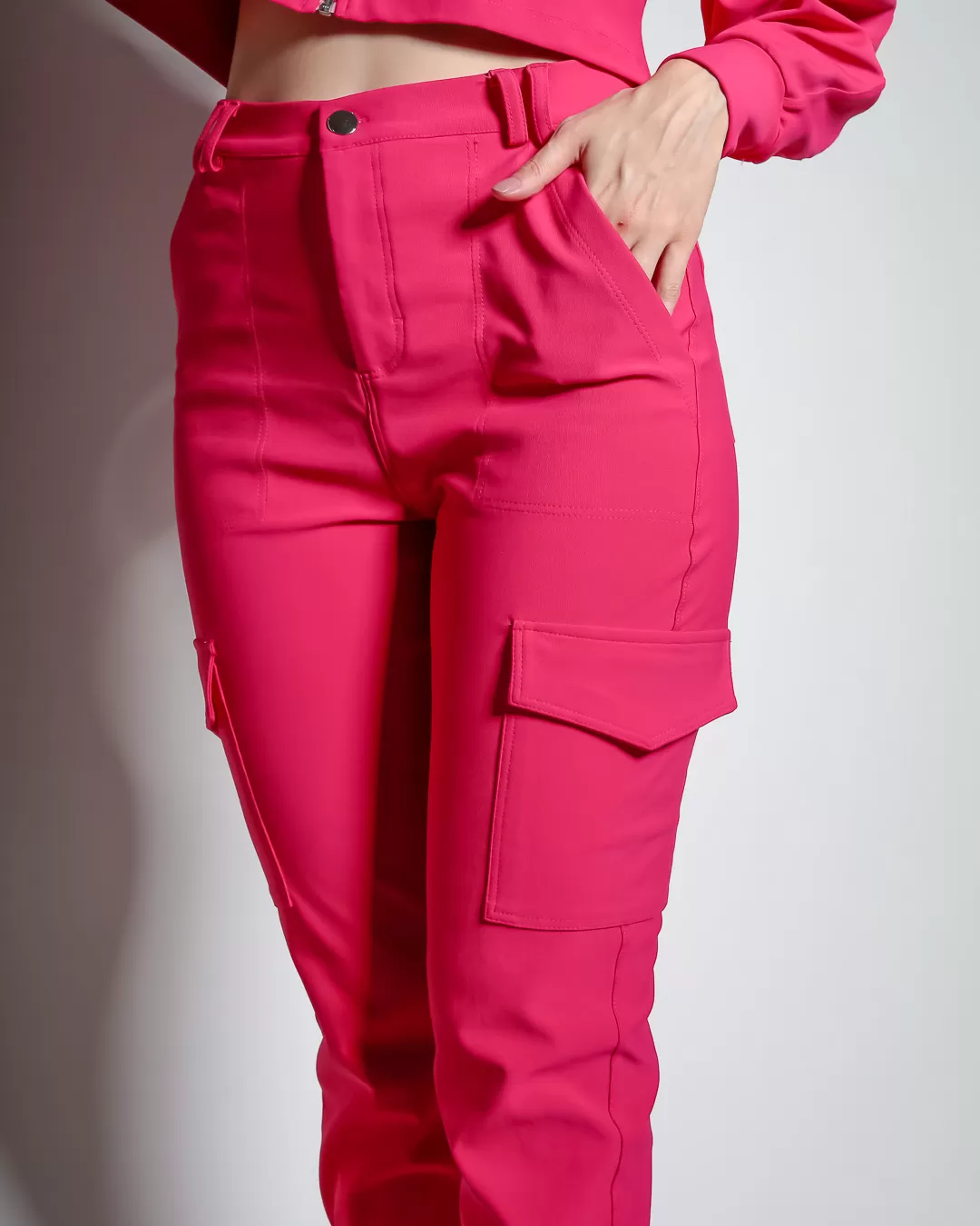 Miss Misses - Miss Misses Pants With Pockets On The Sides Pink - 19104PINK Miss Misses - Miss Misses Pants With Pockets On The Sides Pink - 19104PINK