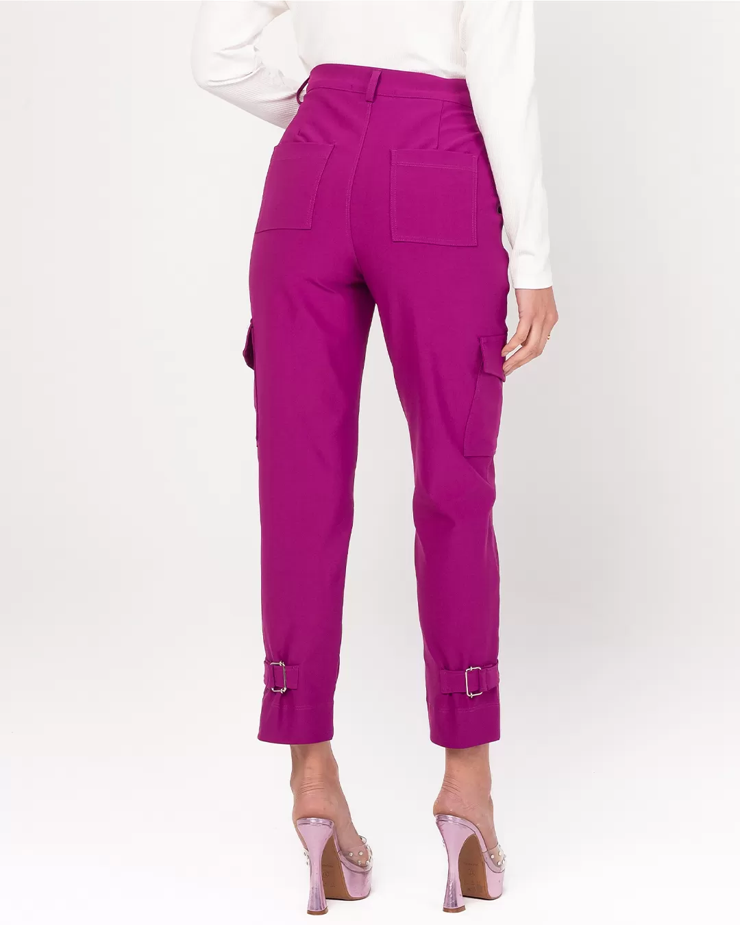 Miss Misses - Miss Misses Pants With Side Pockets Fuchsia - 19104FUCSIA Miss Misses - Miss Misses Pants With Side Pockets Fuchsia - 19104FUCSIA