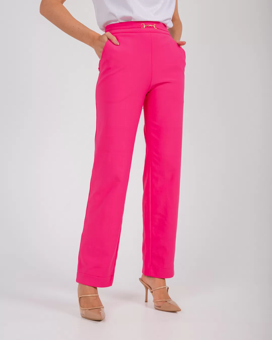 Miss Misses - Pants Miss Misses Detail Metal Front Pink - 54072PINK Miss Misses - Pants Miss Misses Detail Metal Front Pink - 54072PINK
