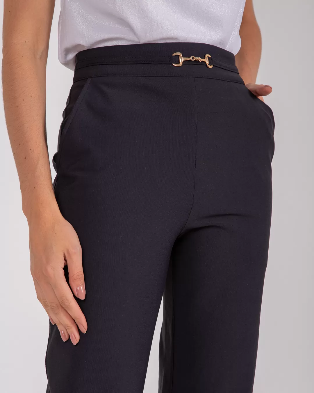Miss Misses - Pants Miss Misses Metal Detail Front Black - 54072PRETO Miss Misses - Pants Miss Misses Metal Detail Front Black - 54072PRETO