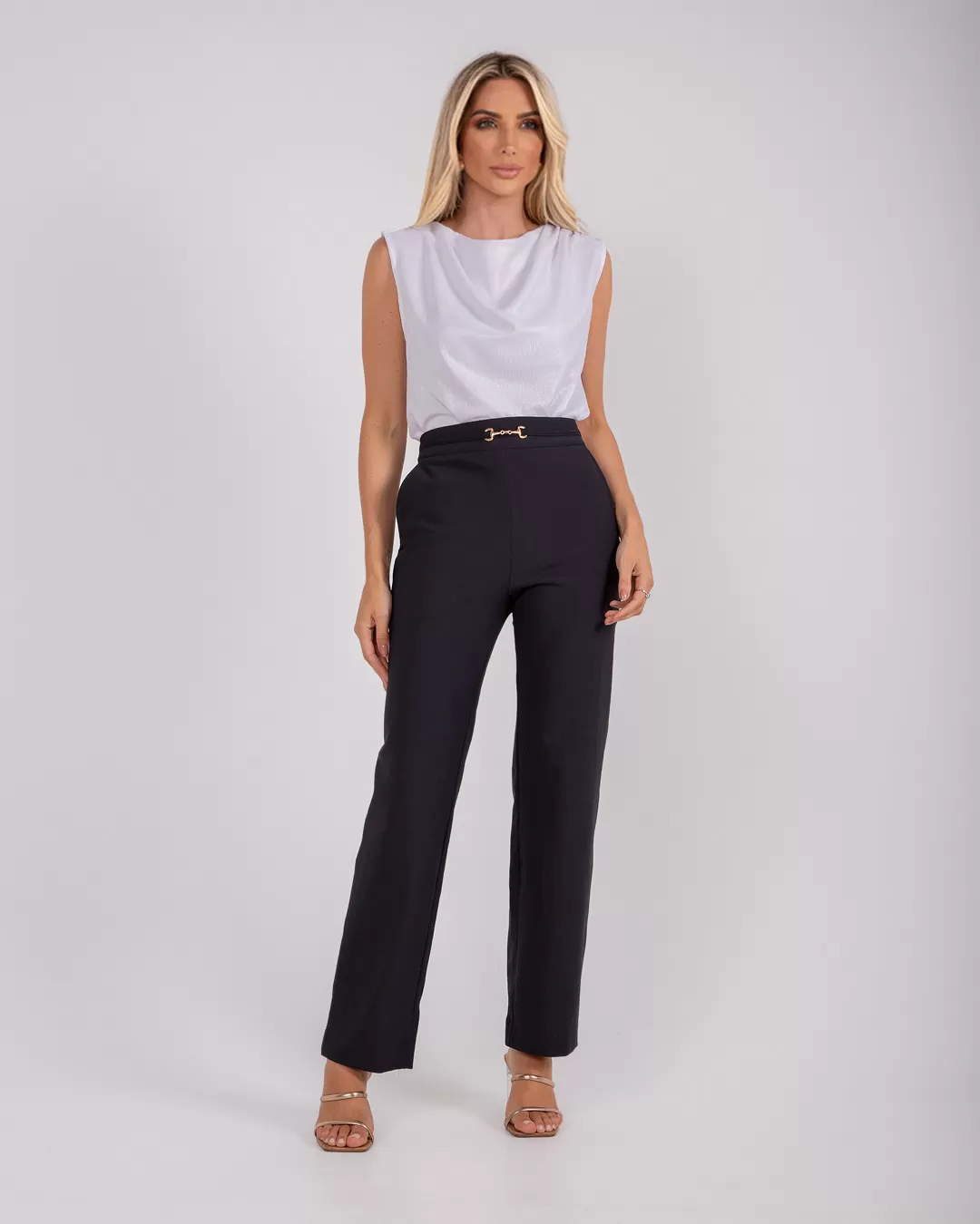 Miss Misses - Pants Miss Misses Metal Detail Front Black - 54072PRETO Miss Misses - Pants Miss Misses Metal Detail Front Black - 54072PRETO