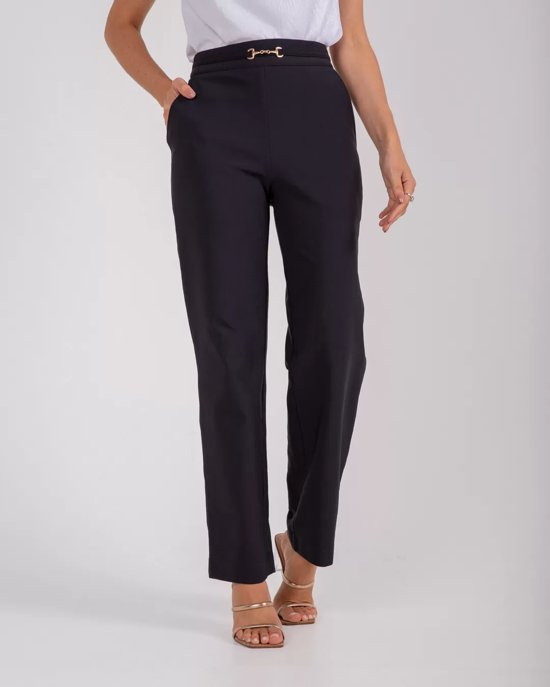 Miss Misses - Pants Miss Misses Metal Detail Front Black - 54072PRETO Miss Misses - Pants Miss Misses Metal Detail Front Black - 54072PRETO