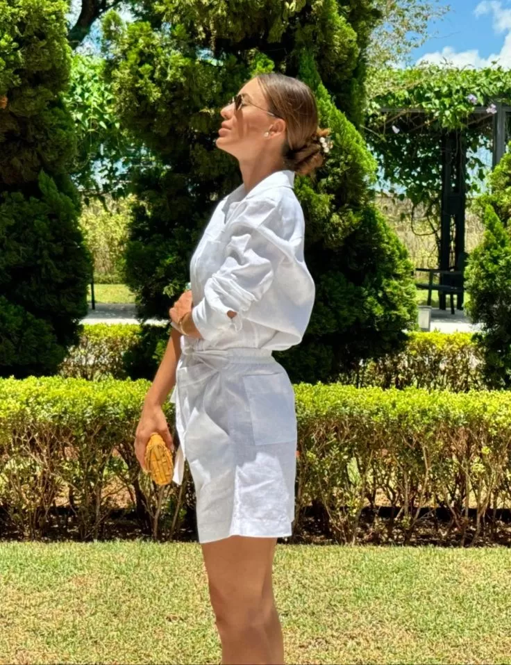 Hidrogênio - LINEN BERMUDA WITH BAND AND ELASTIC ON THE BACK WHITE - 19882002 Hidrogênio - LINEN BERMUDA WITH BAND AND ELASTIC ON THE BACK WHITE - 19882002