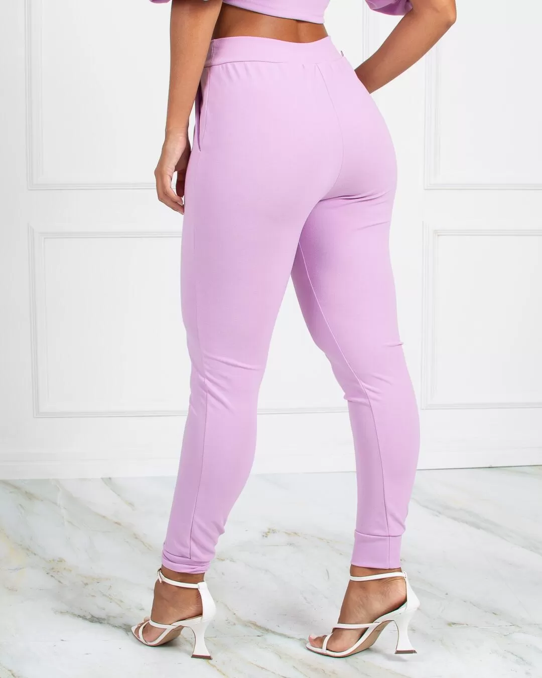 Miss Misses - Pants Miss Misses Elegance Mesh Legging with Lilac Pockets - 18483LILAS Miss Misses - Pants Miss Misses Elegance Mesh Legging with Lilac Pockets - 18483LILAS