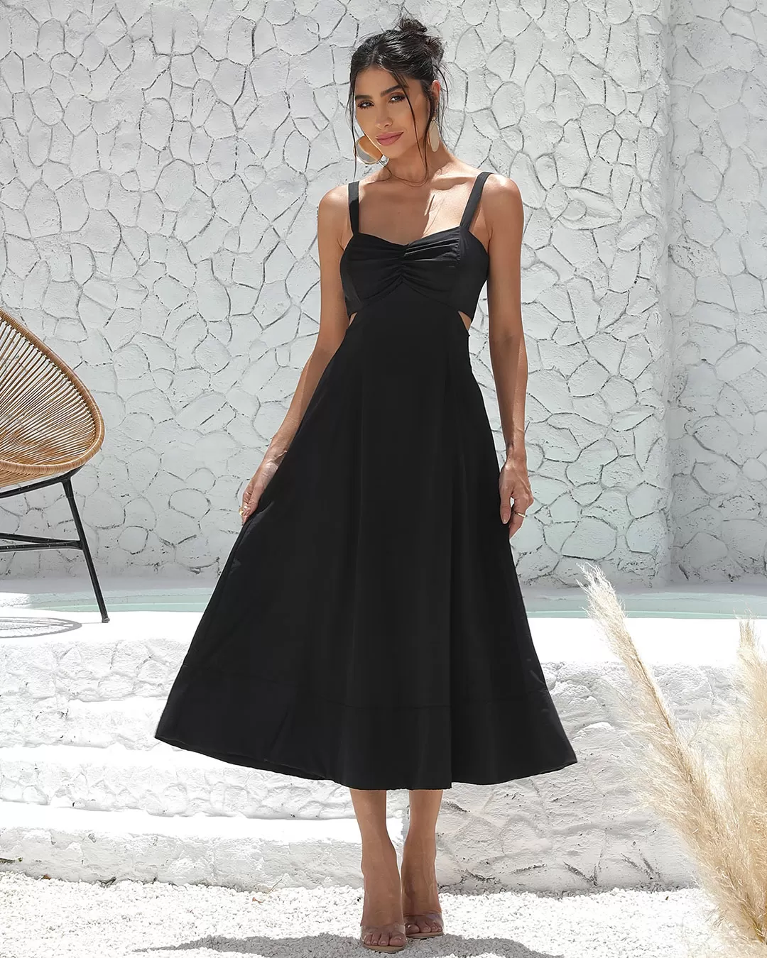 Miss Misses - Dress Miss Misses Midi Tailoring With Straps Black - 54179001
