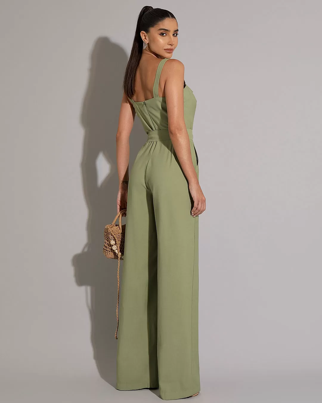 Miss Misses - Miss Misses Jumpsuit with Crossover Detail on the Green Bust - 54187023 Miss Misses - Miss Misses Jumpsuit with Crossover Detail on the Green Bust - 54187023
