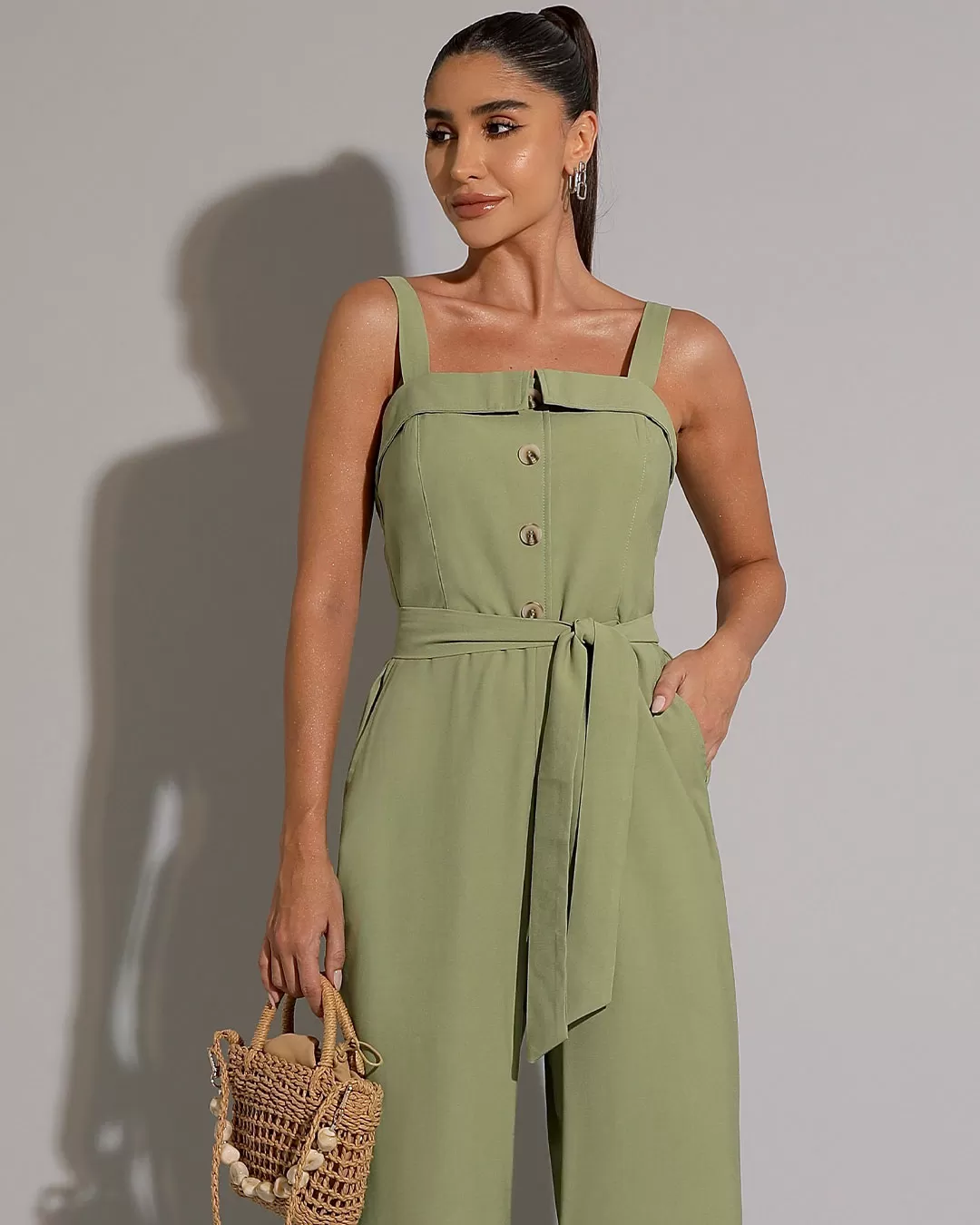 Miss Misses - Miss Misses Jumpsuit with Crossover Detail on the Green Bust - 54187023 Miss Misses - Miss Misses Jumpsuit with Crossover Detail on the Green Bust - 54187023