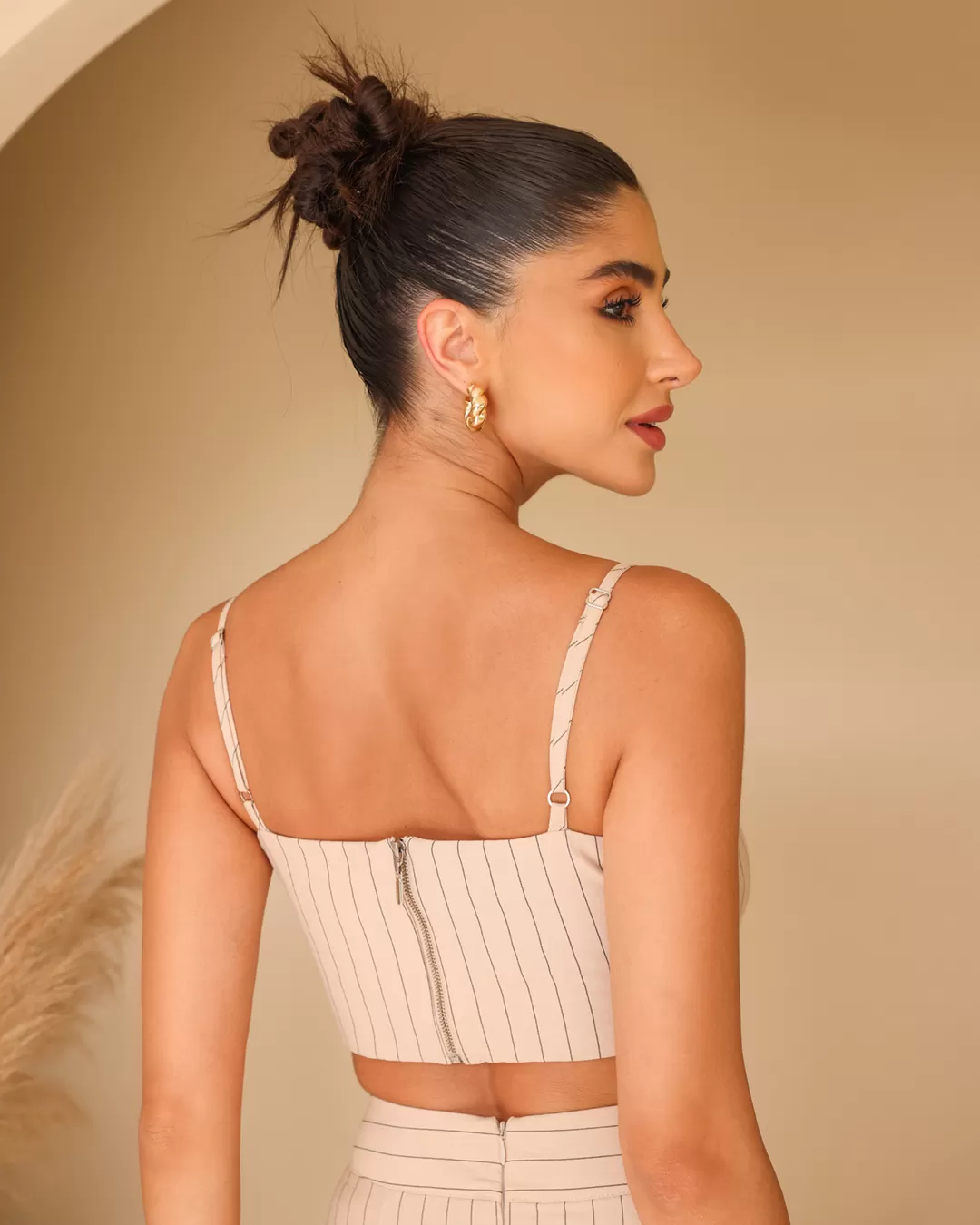 Dot Clothing - Beige Pinstripe Dot Clothing Set - 2205BEGE Dot Clothing - Beige Pinstripe Dot Clothing Set - 2205BEGE