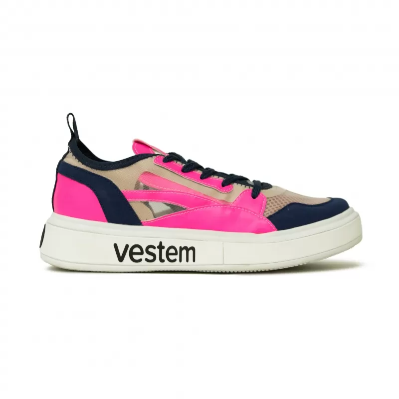 Vestem - Frida Multicolor Navy/Pink Neon Sneakers - TE20.C0500 Vestem - Frida Multicolor Navy/Pink Neon Sneakers - TE20.C0500