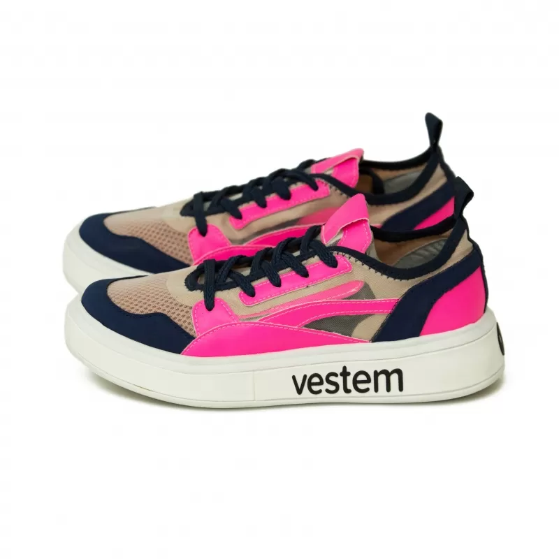 Vestem - Frida Multicolor Navy/Pink Neon Sneakers - TE20.C0500 Vestem - Frida Multicolor Navy/Pink Neon Sneakers - TE20.C0500