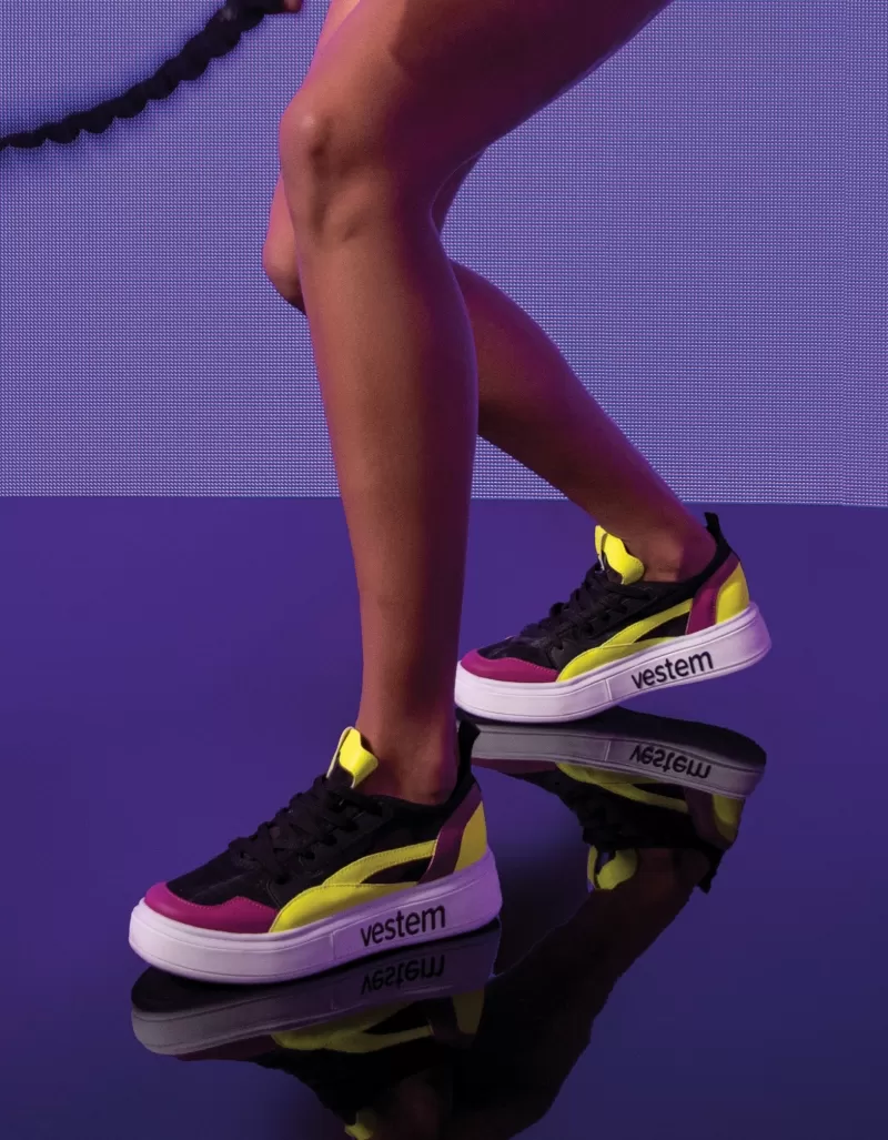 Vestem - Frida Multicolor Black/Neon Yellow Sneakers - TE20.C0311 Vestem - Frida Multicolor Black/Neon Yellow Sneakers - TE20.C0311