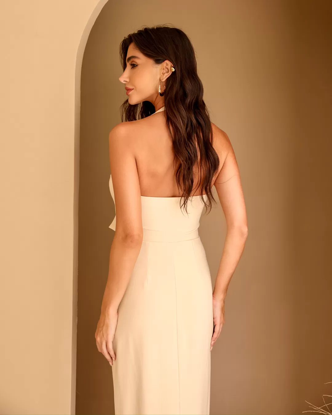 Dot Clothing - Dress Dot Clothing Long Halter Beige - 2234BEGE Dot Clothing - Dress Dot Clothing Long Halter Beige - 2234BEGE