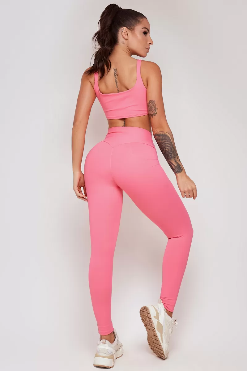 Lets Gym - Legging Basic Colors Pink Barbie - 1713DRB Lets Gym - Legging Basic Colors Pink Barbie - 1713DRB