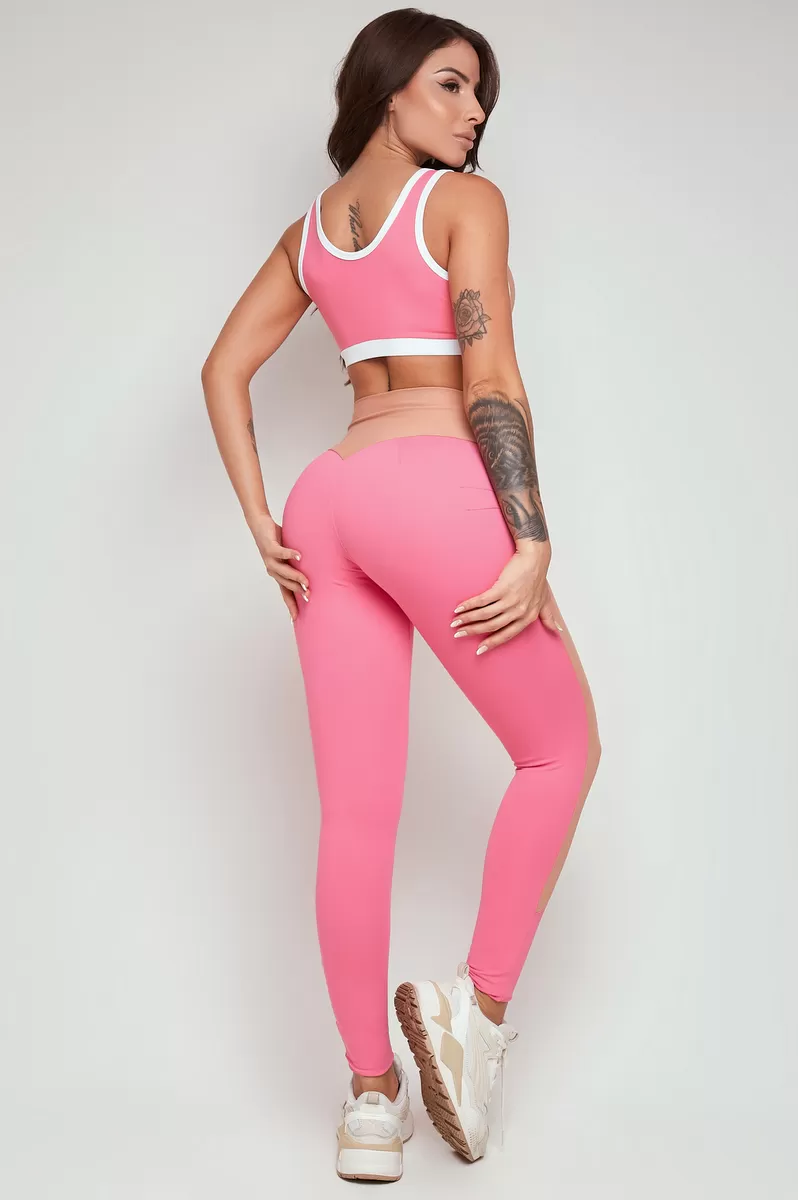 Lets Gym - Barbie Pink Focus Legging - 2334RB Lets Gym - Barbie Pink Focus Legging - 2334RB