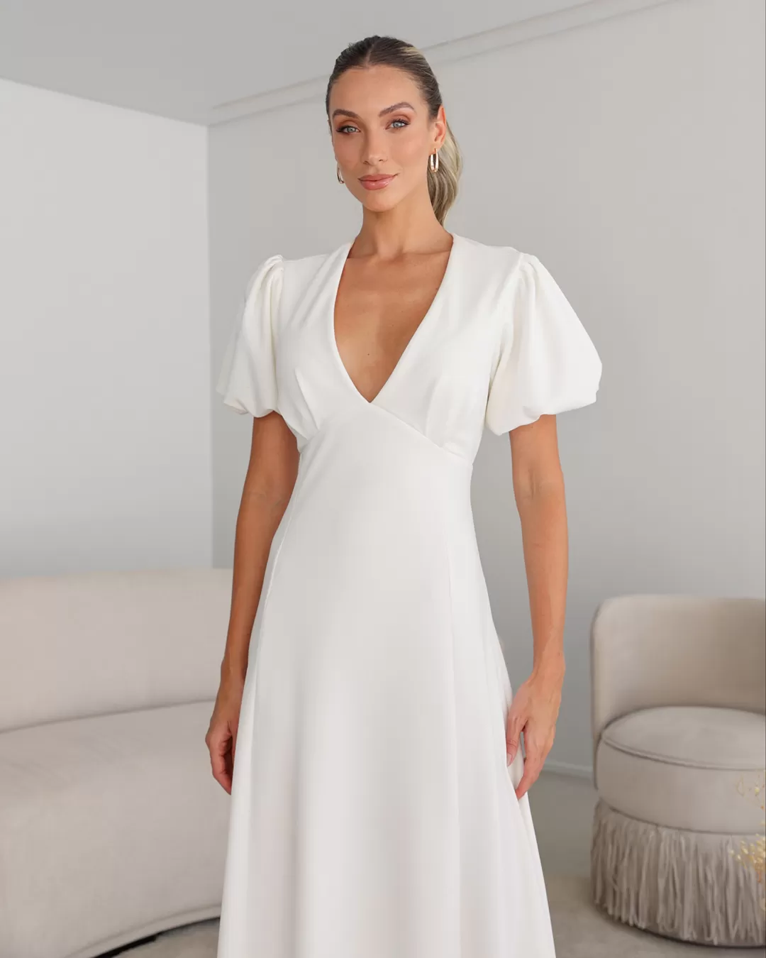 Dot Clothing - Dress Dot Clothing Long Sleeve Offwhite - 2106OFF Dot Clothing - Dress Dot Clothing Long Sleeve Offwhite - 2106OFF