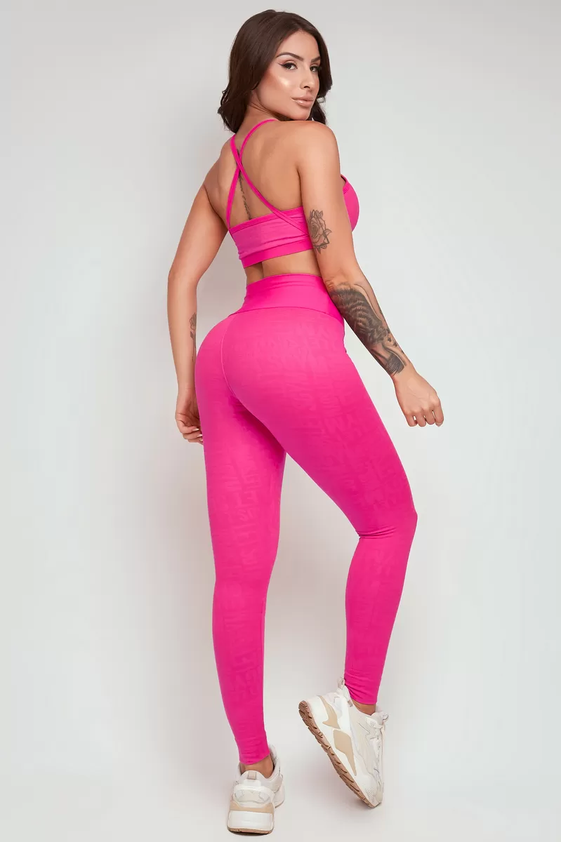Lets Gym - Pink Matrix Leggings - 2275RP