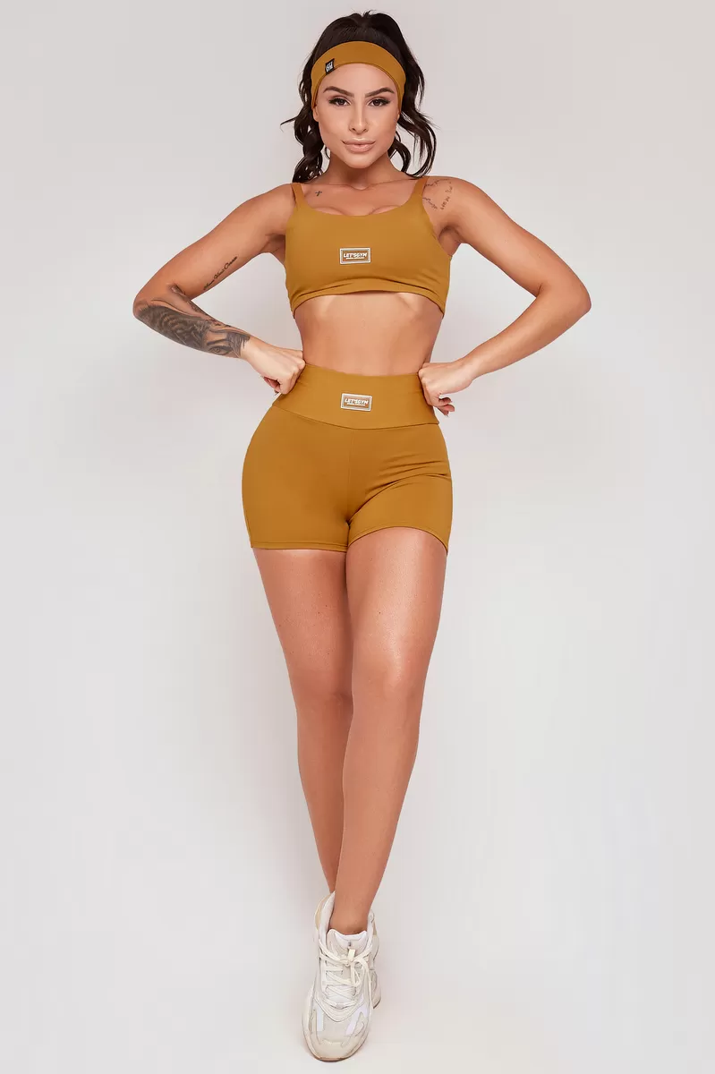 Lets Gym - Short Basic Colors Caramel - 1714DCM