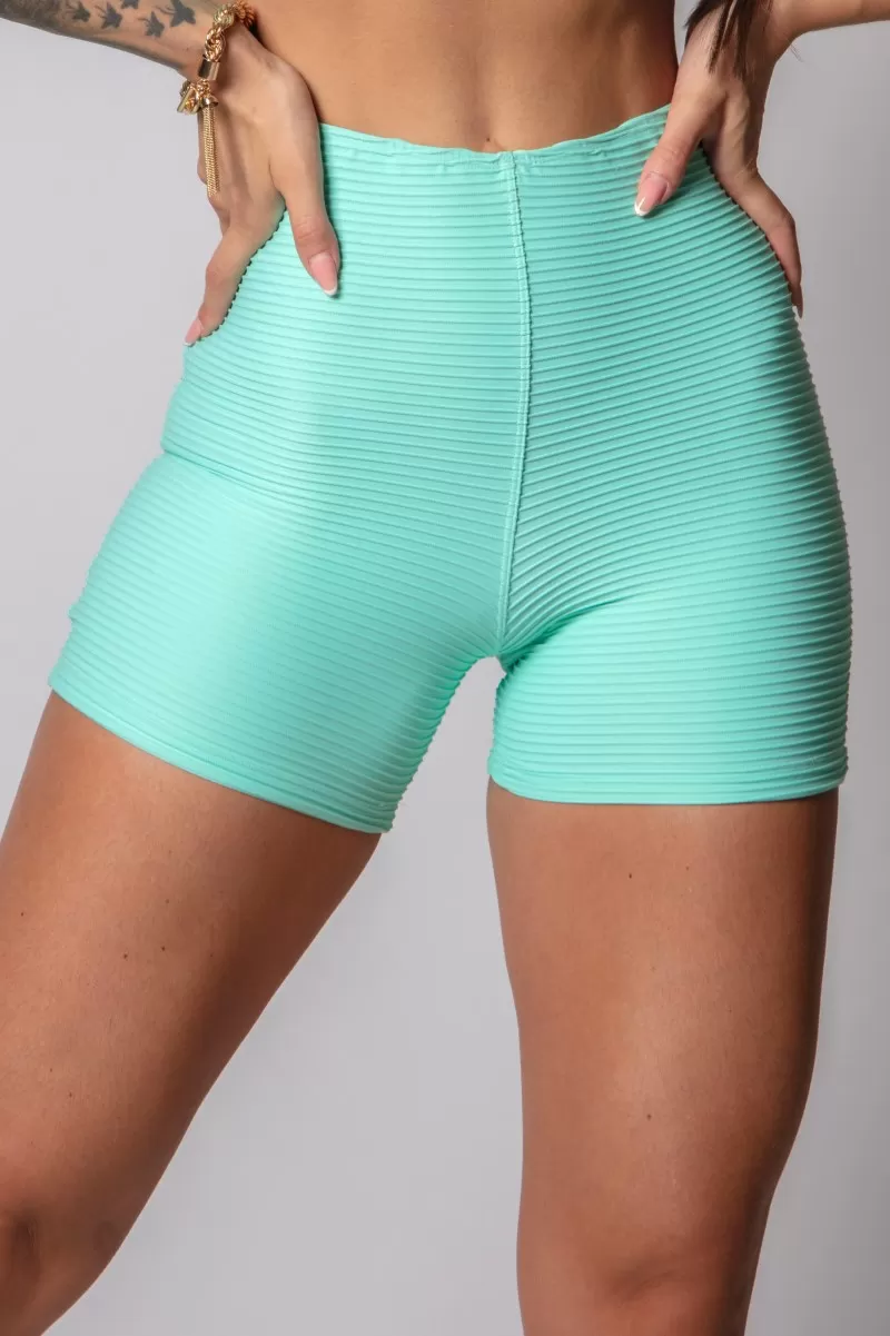 Hipkini - Strong Aqua Green Ribbed Shorts - 33330400