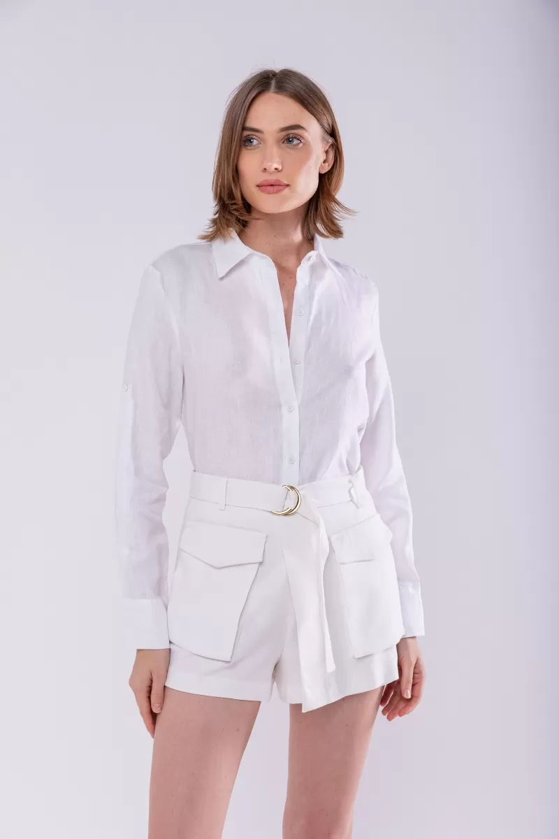 Hidrogênio - SHORTS SKIRT WITH BELT OFF WHITE - 19891018 Hidrogênio - SHORTS SKIRT WITH BELT OFF WHITE - 19891018