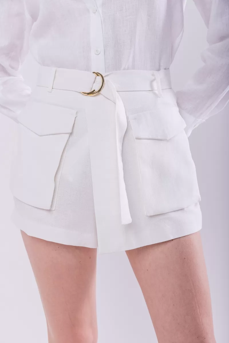 Hidrogênio - SHORTS SKIRT WITH BELT OFF WHITE - 19891018 Hidrogênio - SHORTS SKIRT WITH BELT OFF WHITE - 19891018
