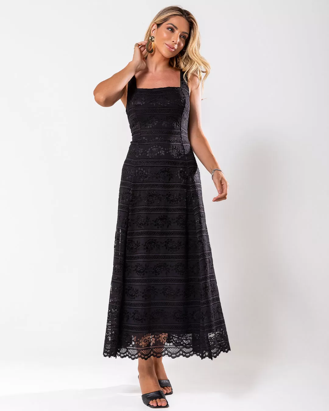 Miss Misses - Dress Miss Misses Long lace With Zipper Black - 80512PRETO Miss Misses - Dress Miss Misses Long lace With Zipper Black - 80512PRETO