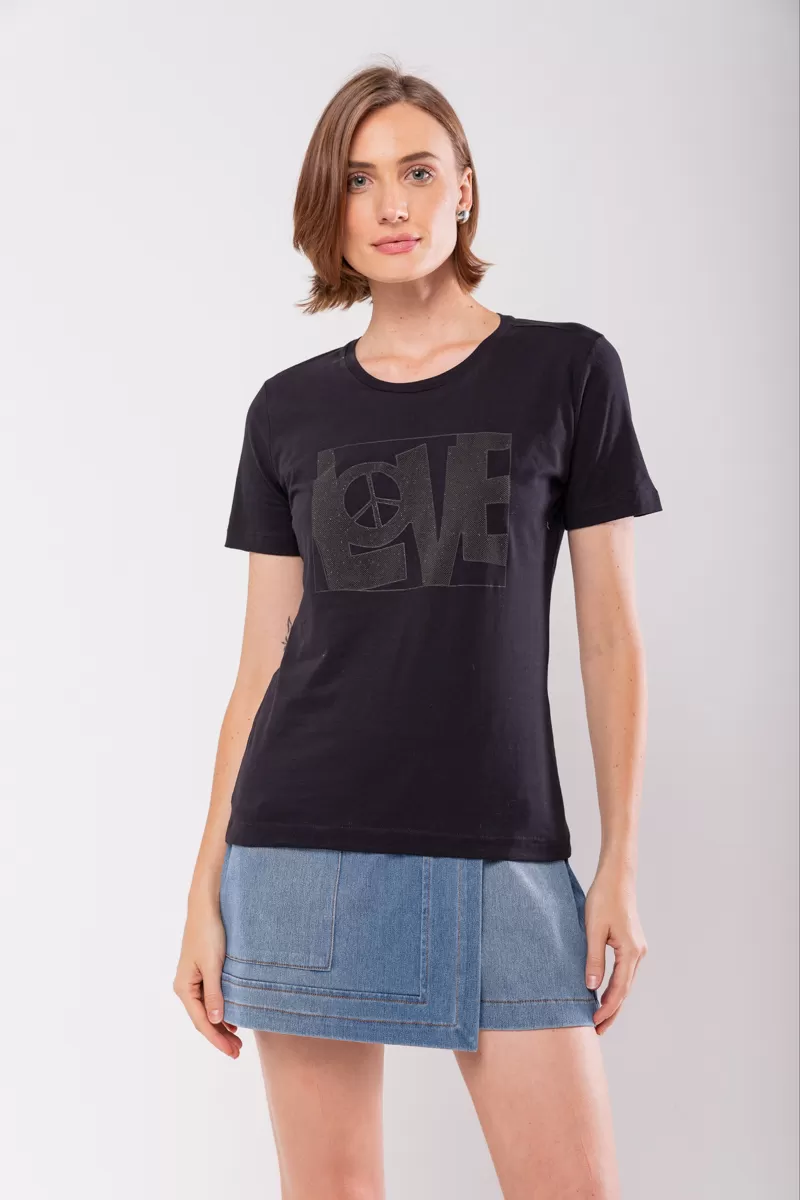 Hidrogênio - BLACK LOVE PRINTED T-SHIRT - 19773001 Hidrogênio - BLACK LOVE PRINTED T-SHIRT - 19773001
