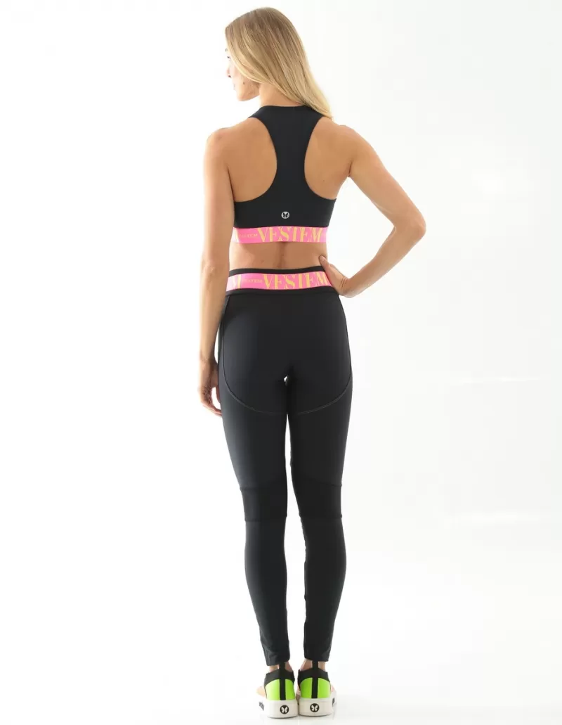 Vestem - Olimpia Black and Neon Pink and Neon Yellow leggings - FS1305.SP.C0183 Vestem - Olimpia Black and Neon Pink and Neon Yellow leggings - FS1305.SP.C0183