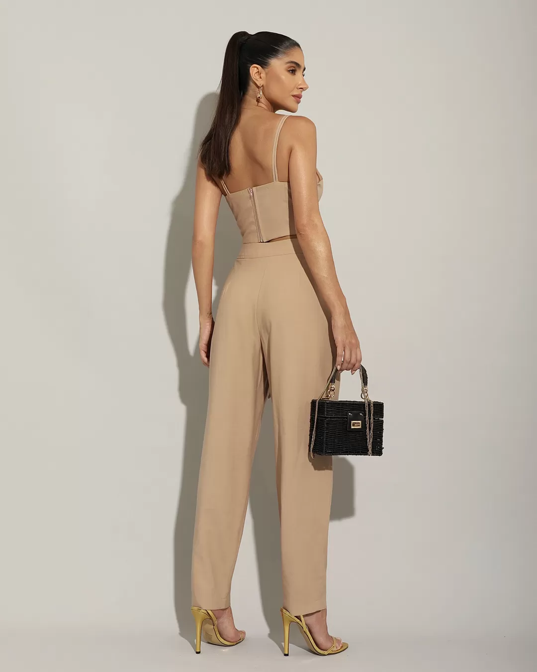 Miss Misses - Miss Misses Pants With Buckle Detail Beige - 54197BEGE Miss Misses - Miss Misses Pants With Buckle Detail Beige - 54197BEGE