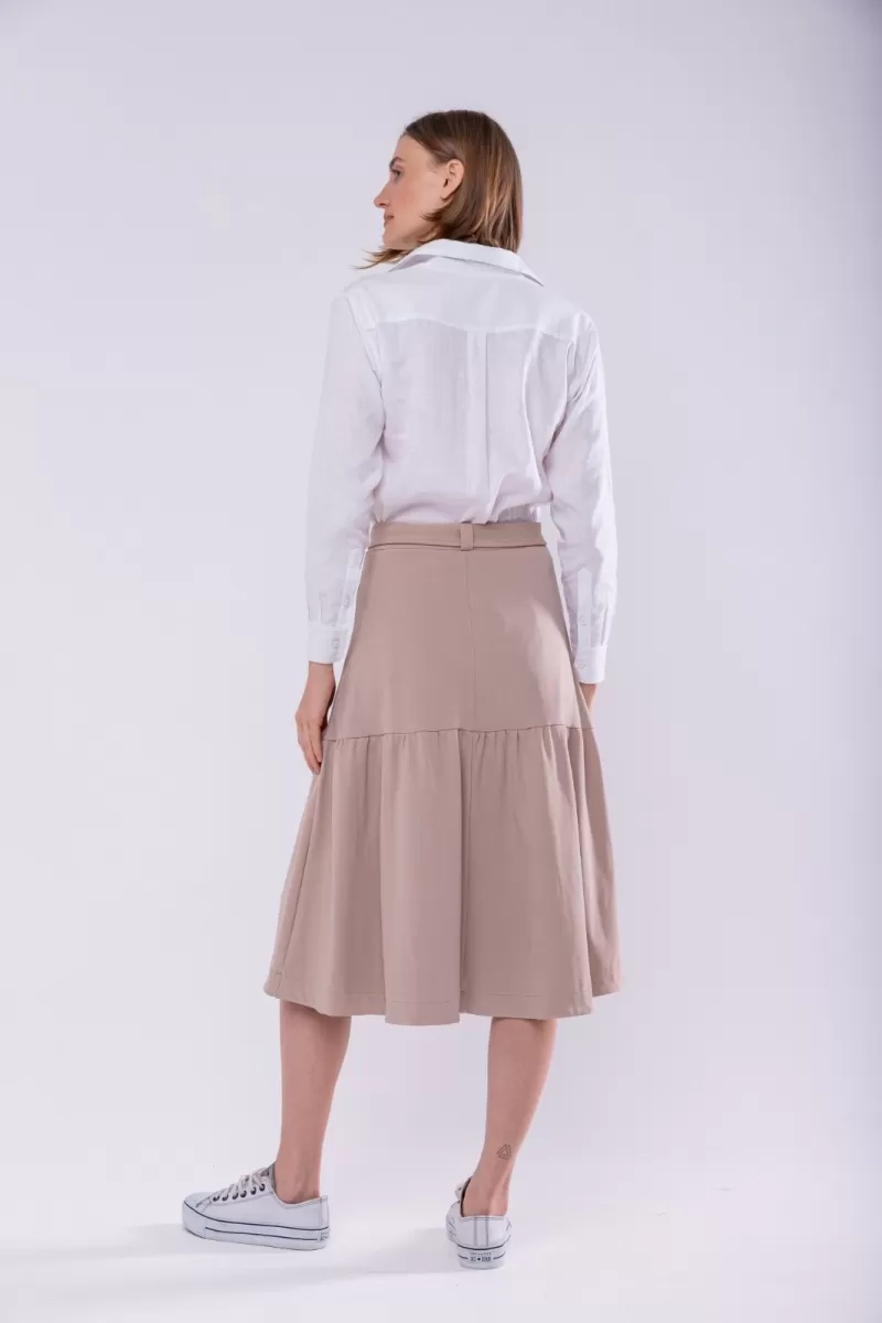 Hidrogênio - FULL MIDI SKIRT WITH CHOCOLATE BELT - 19621032 Hidrogênio - FULL MIDI SKIRT WITH CHOCOLATE BELT - 19621032
