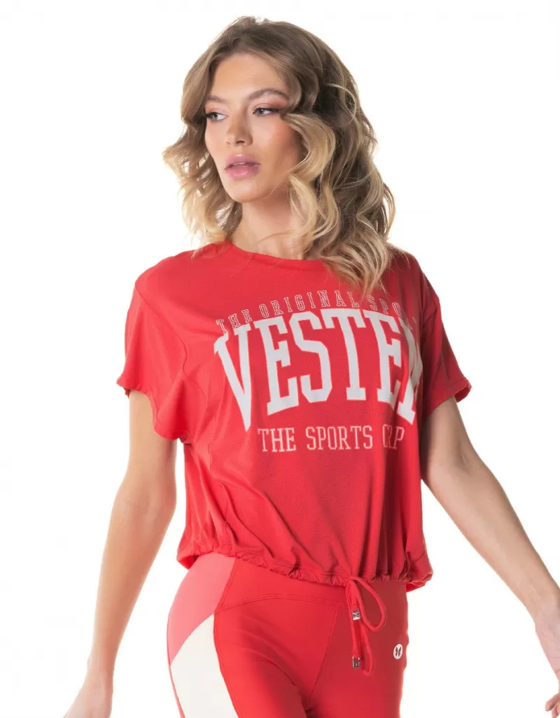Vestem - Short Sleeve Dry Fit Glimmer Tomato Red Shirt - BMC733.I24.C0441