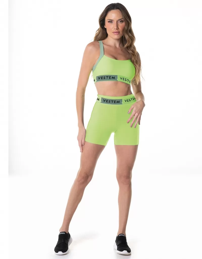 Vestem - Neon Green Bold Shorts - SH568.I24.C0041 Vestem - Neon Green Bold Shorts - SH568.I24.C0041
