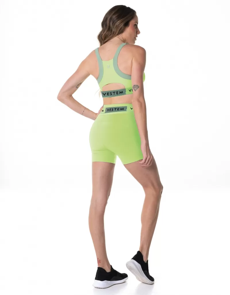 Vestem - Neon Green Bold Shorts - SH568.I24.C0041 Vestem - Neon Green Bold Shorts - SH568.I24.C0041