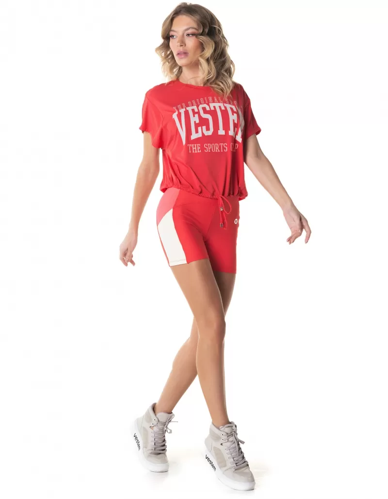 Vestem - Glimmer Tomato Red Shorts - SH584.I24.C0441 Vestem - Glimmer Tomato Red Shorts - SH584.I24.C0441