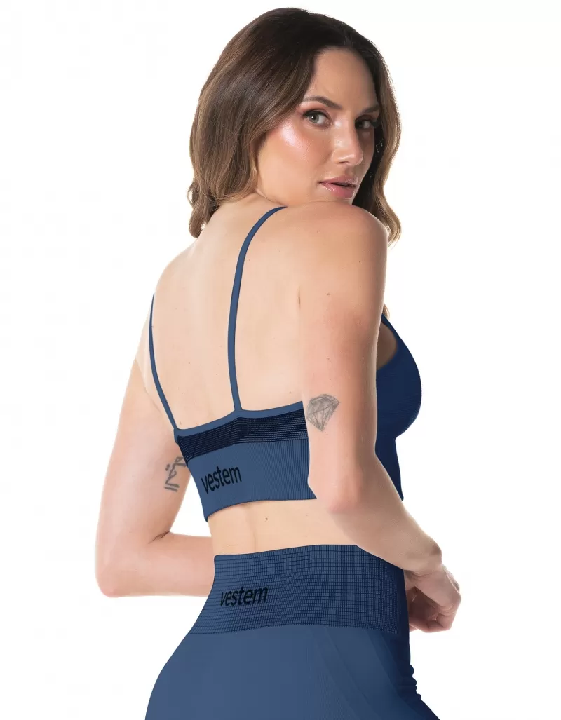 Vestem - Sports bra Rita Azul Jeans - TOP1043.I24.C0257 Vestem - Sports bra Rita Azul Jeans - TOP1043.I24.C0257