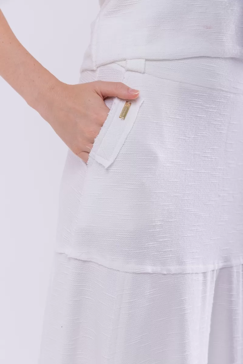 Hidrogênio - EVASE MIDI THREAD SKIRT OFF WHITE - 19805018 Hidrogênio - EVASE MIDI THREAD SKIRT OFF WHITE - 19805018