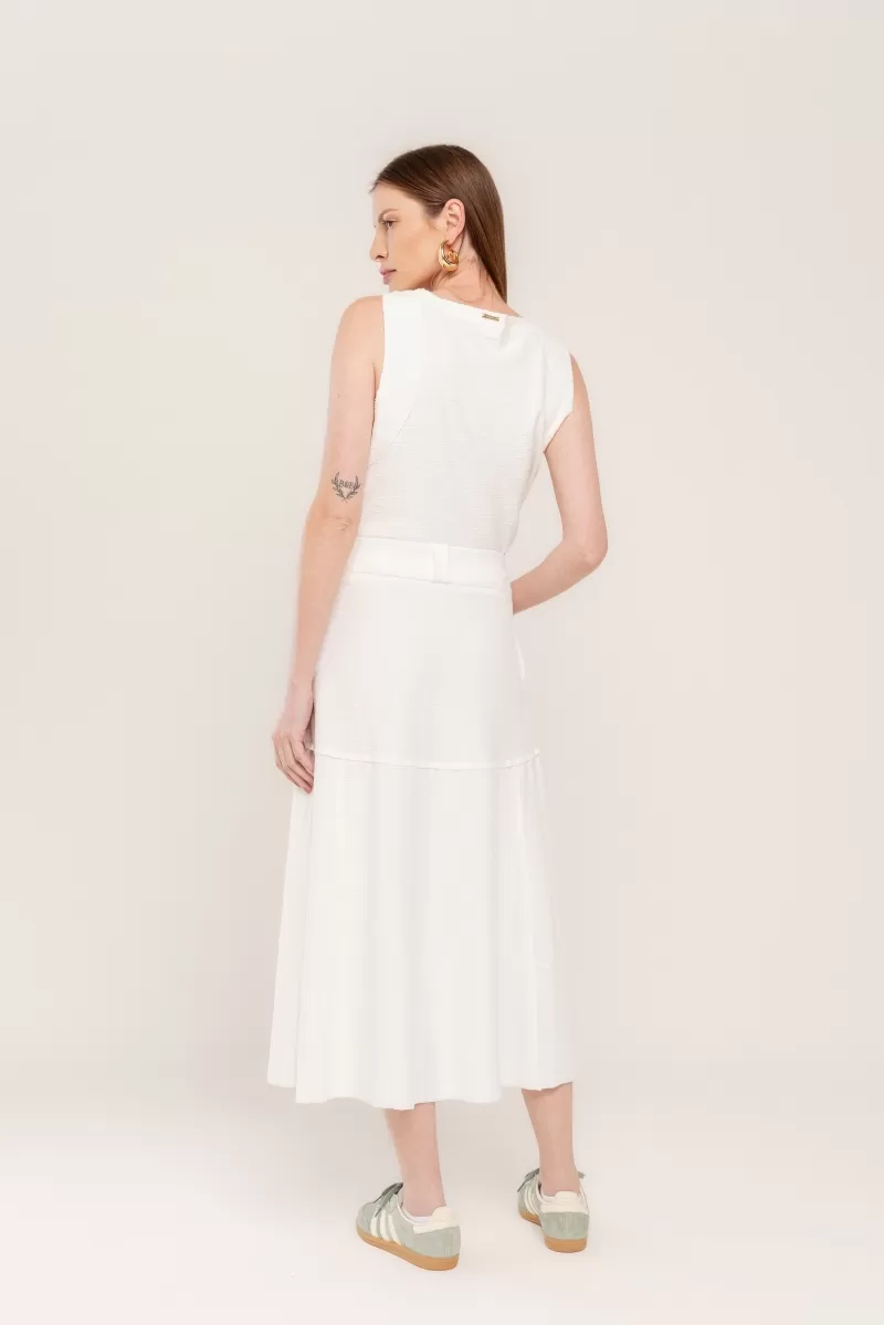 Hidrogênio - EVASE MIDI THREAD SKIRT OFF WHITE - 19805018 Hidrogênio - EVASE MIDI THREAD SKIRT OFF WHITE - 19805018