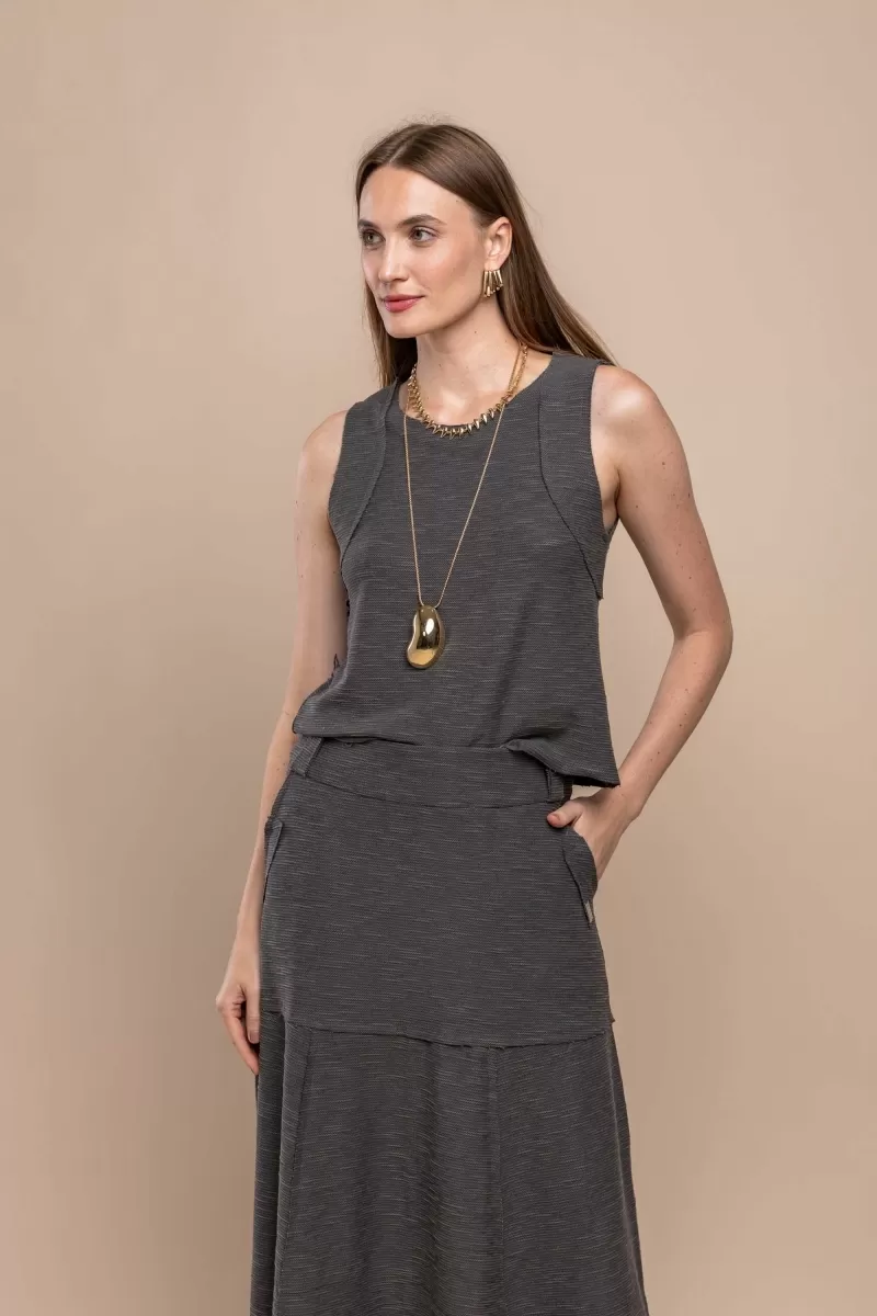 Hidrogênio - GRAY THREAD TANK - 19806030 Hidrogênio - GRAY THREAD TANK - 19806030
