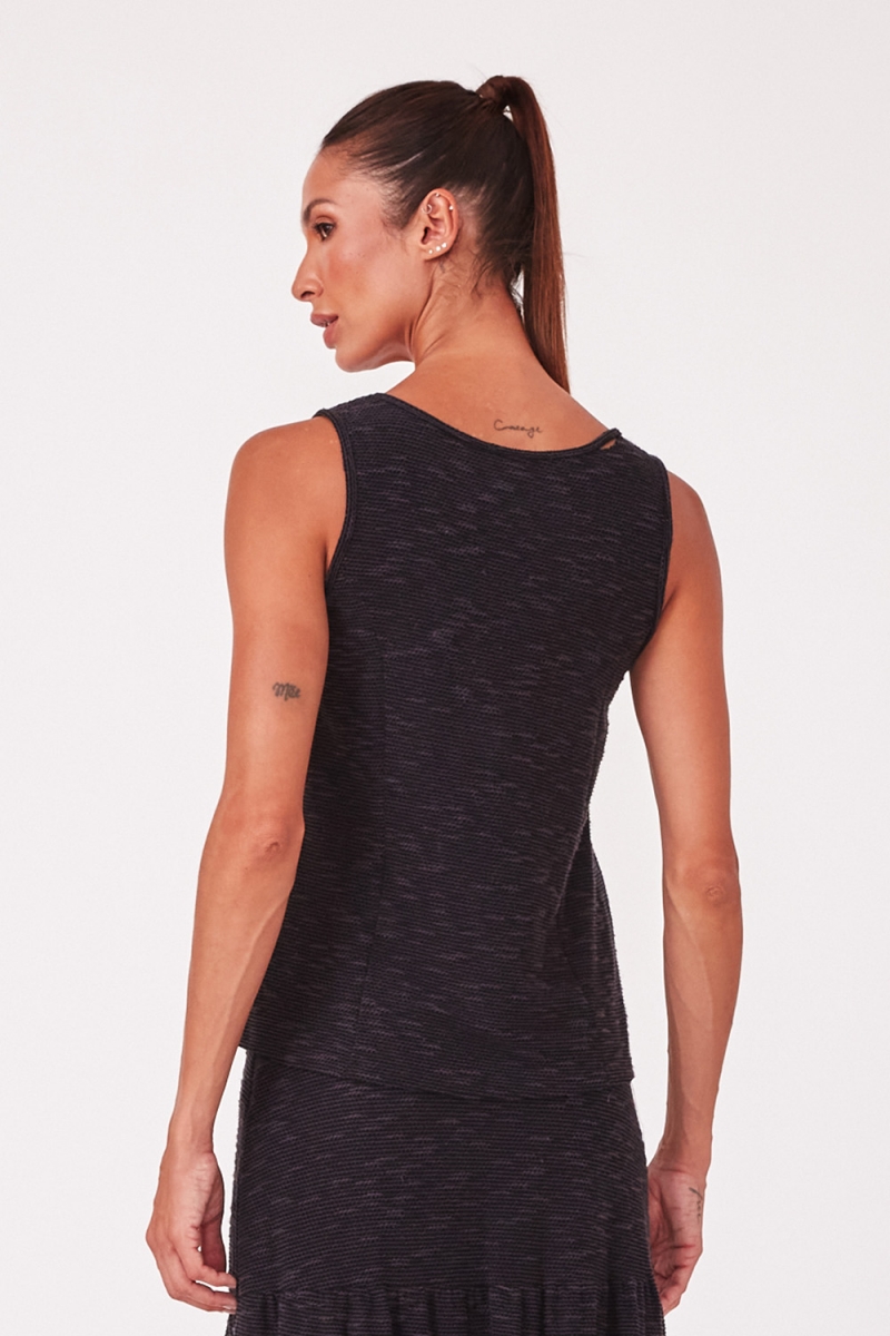 Hidrogênio - BLACK SWEATSHIRT WIDE STRAP TANK - 19294001 Hidrogênio - BLACK SWEATSHIRT WIDE STRAP TANK - 19294001