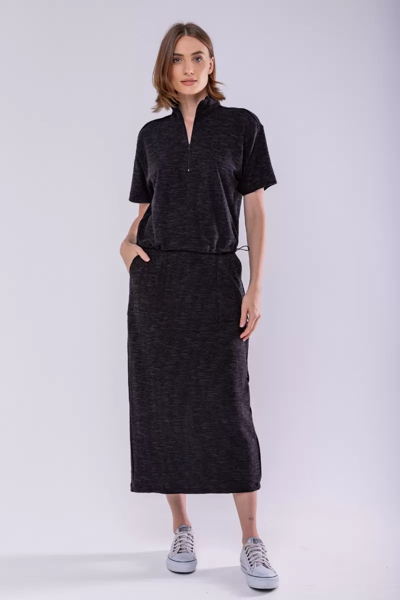 Hidrogênio - BLACK MIDI STRAIGHT SKIRT - 19920001 Hidrogênio - BLACK MIDI STRAIGHT SKIRT - 19920001