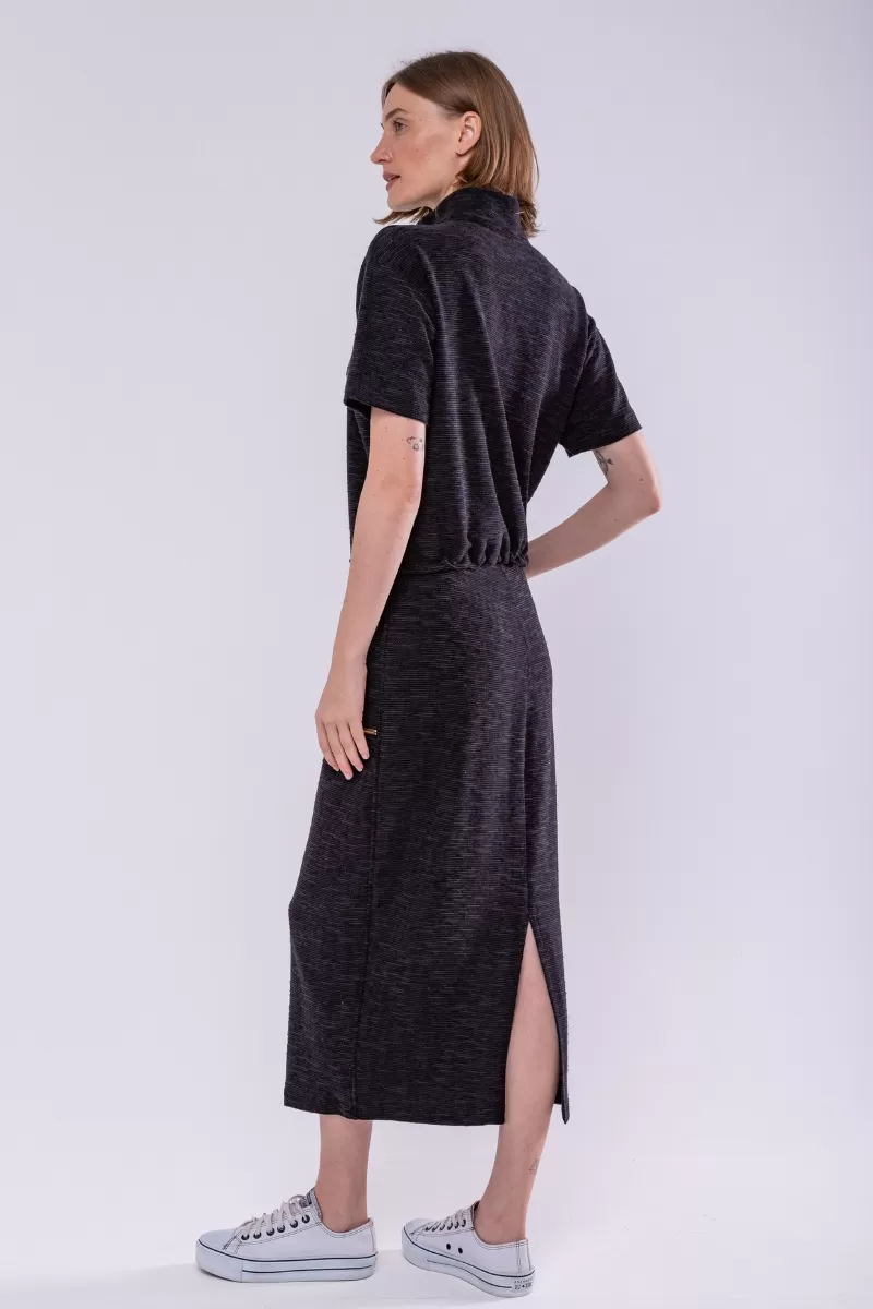 Hidrogênio - BLACK MIDI STRAIGHT SKIRT - 19920001 Hidrogênio - BLACK MIDI STRAIGHT SKIRT - 19920001