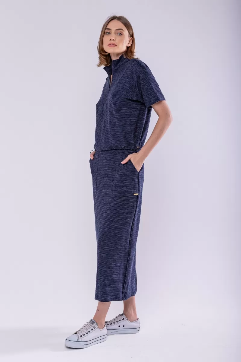 Hidrogênio - NAVY MIDI STRAIGHT SKIRT - 19920004 Hidrogênio - NAVY MIDI STRAIGHT SKIRT - 19920004