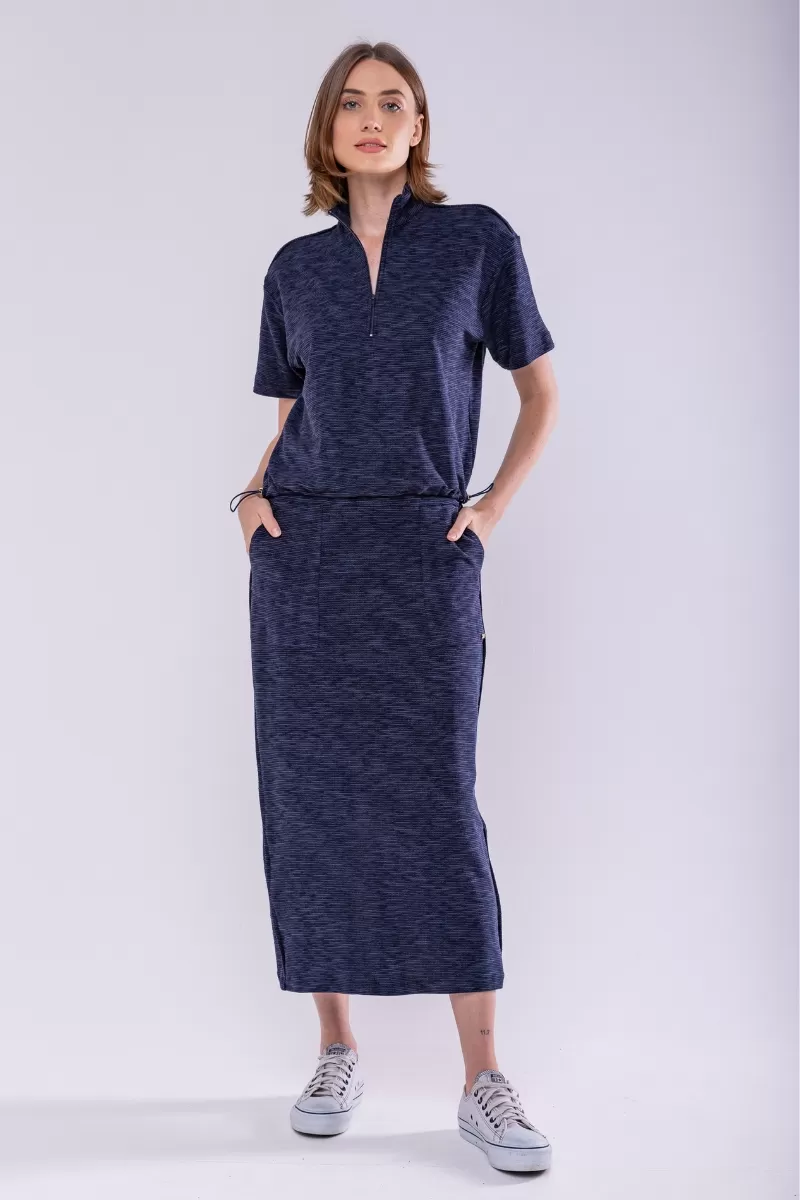 Hidrogênio - NAVY MIDI STRAIGHT SKIRT - 19920004 Hidrogênio - NAVY MIDI STRAIGHT SKIRT - 19920004