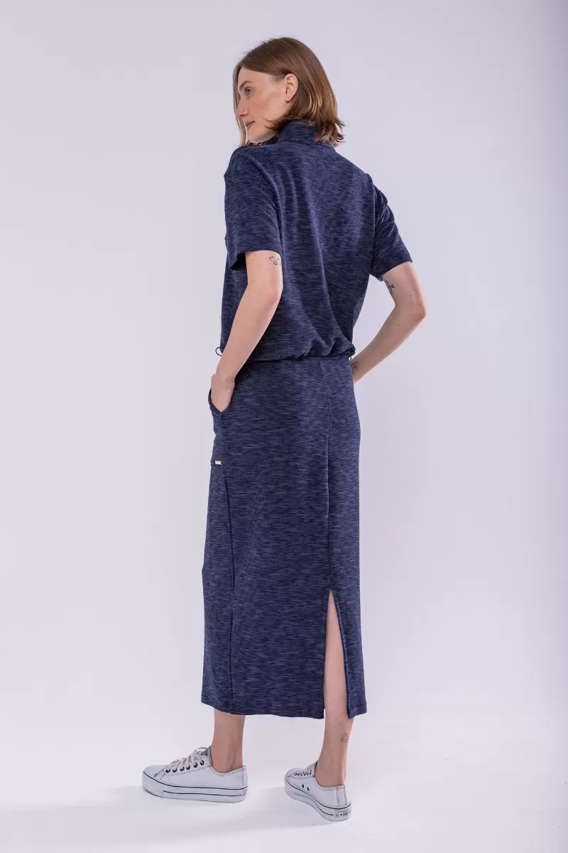 Hidrogênio - NAVY MIDI STRAIGHT SKIRT - 19920004 Hidrogênio - NAVY MIDI STRAIGHT SKIRT - 19920004