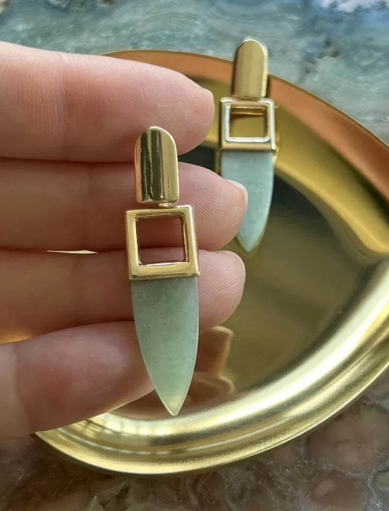 Mikabe - Green Quartz Earring - MK1718