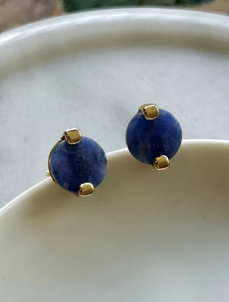 Mikabe - Sodalite Round Stone Earring - MK1721