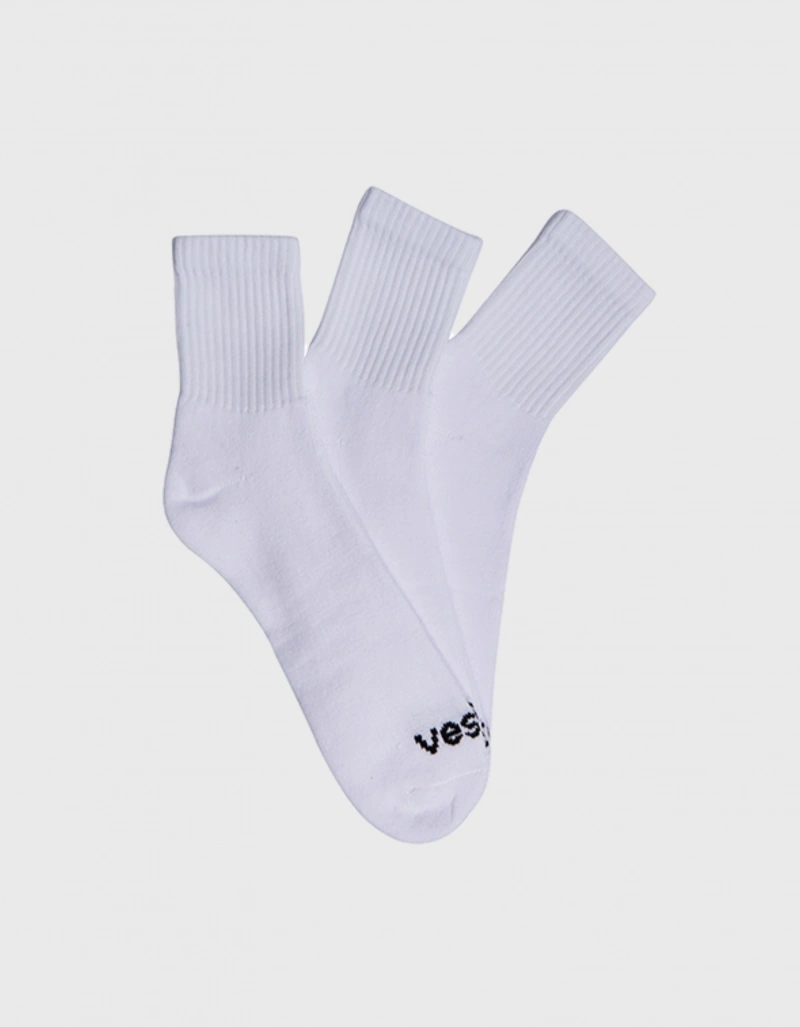 Vestem - Kit with 3 Short Socks Wear White - KITMEI11.C0001
