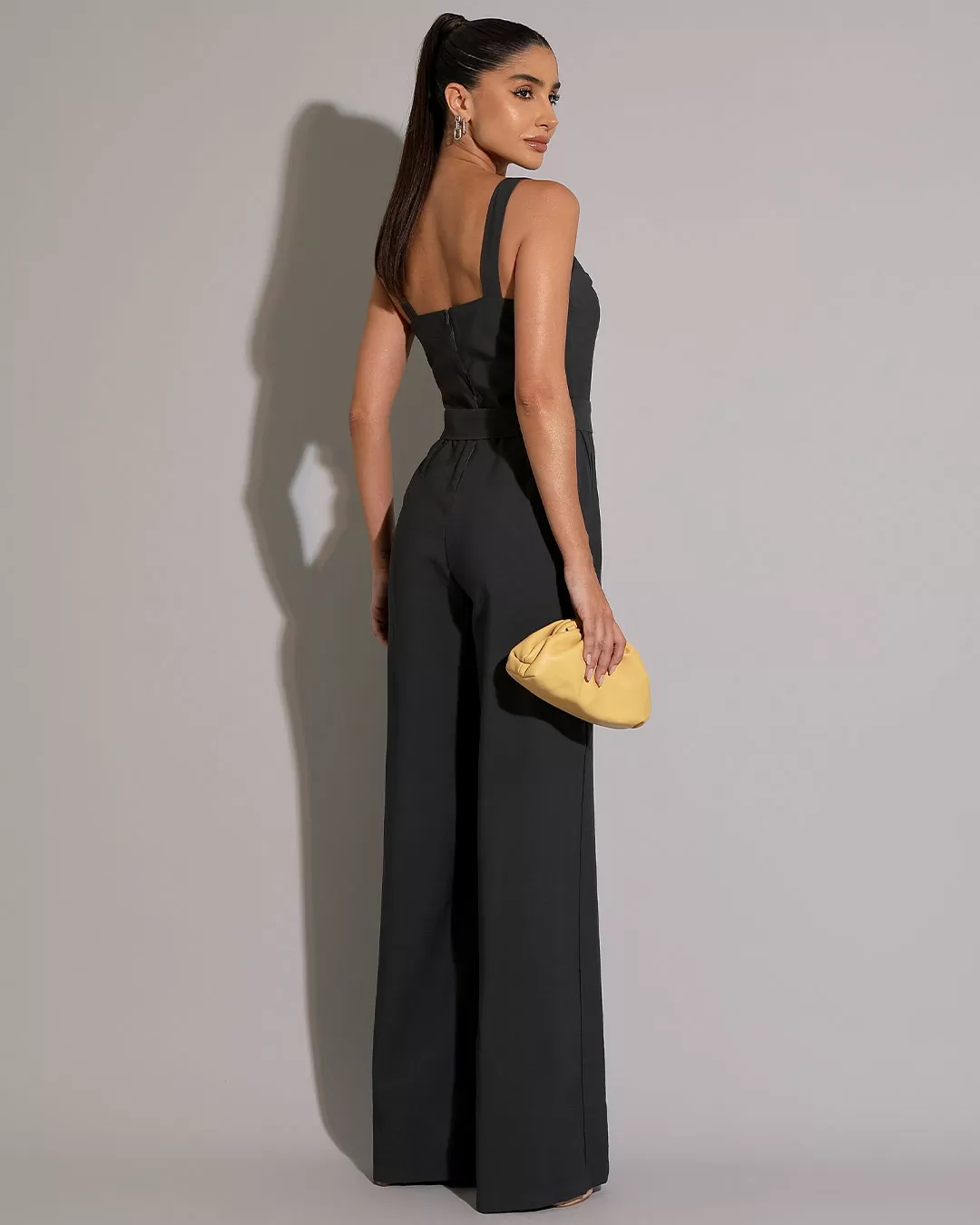 Miss Misses - Miss Misses Jumpsuit with Cross Bust Detail Lead - 54187CINZA Miss Misses - Miss Misses Jumpsuit with Cross Bust Detail Lead - 54187CINZA